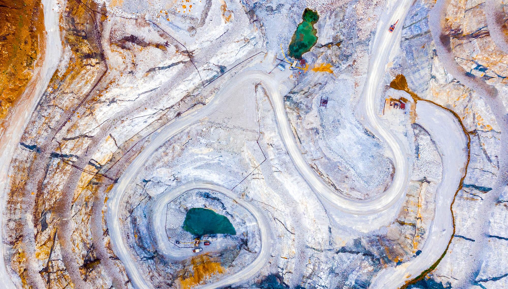 Open Pit Metals Mine Aerial View