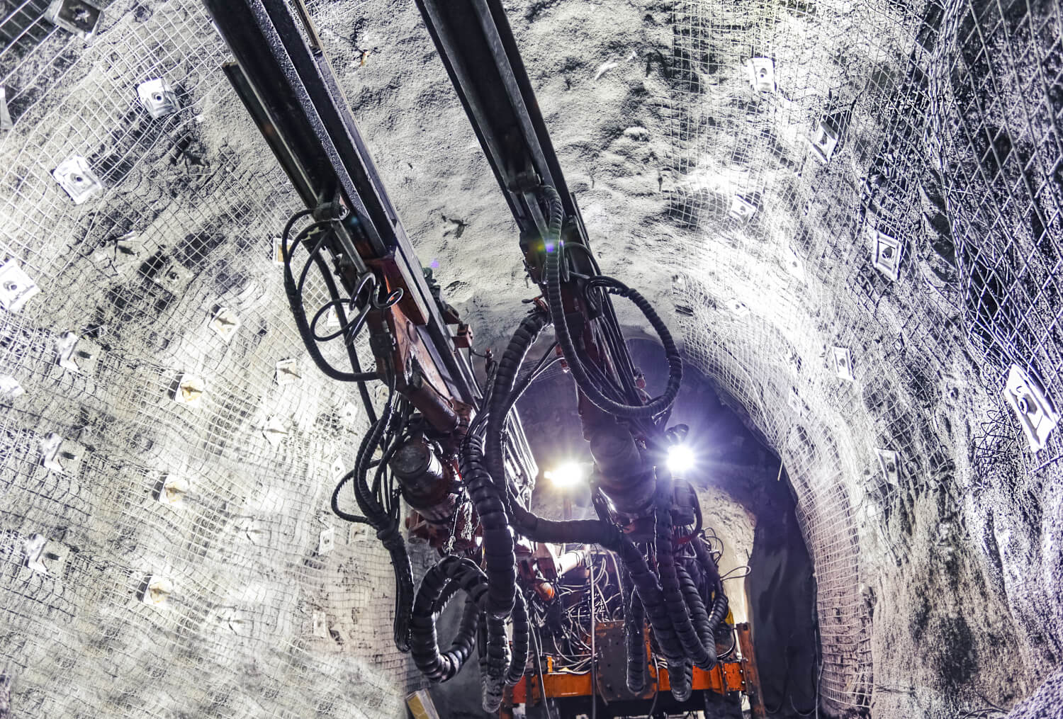 Underground Mine Tunnel with Machinery