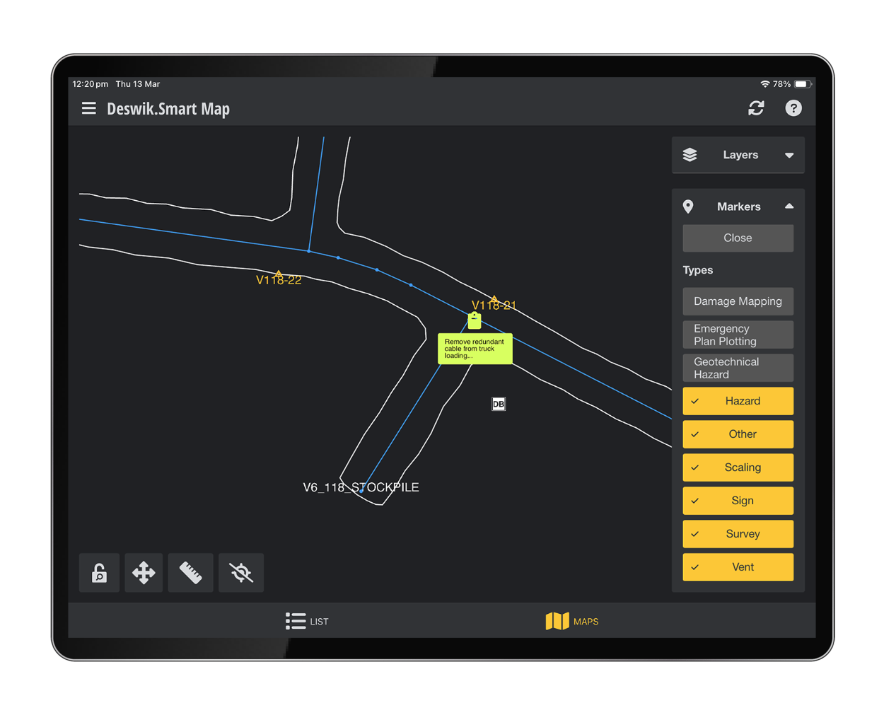 Map Markers image for ipad to match with truck image tablet