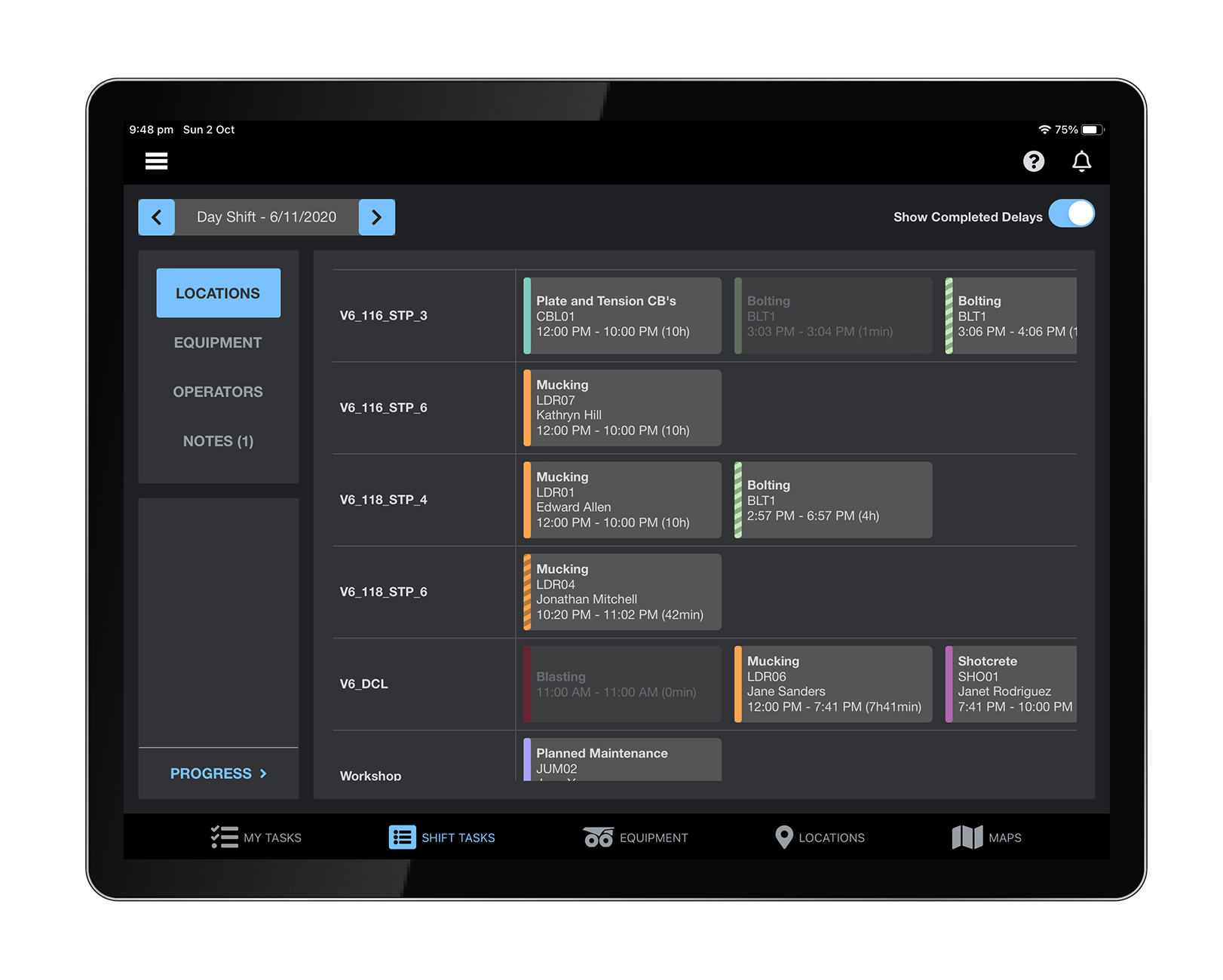 04 Live Shift Plans image for ipad tablet